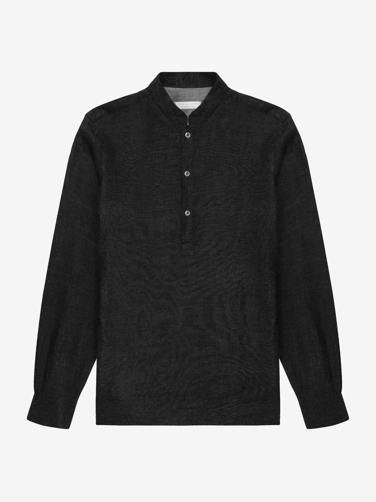 Luca Faloni Linen Forte Shirt - Black - view 5