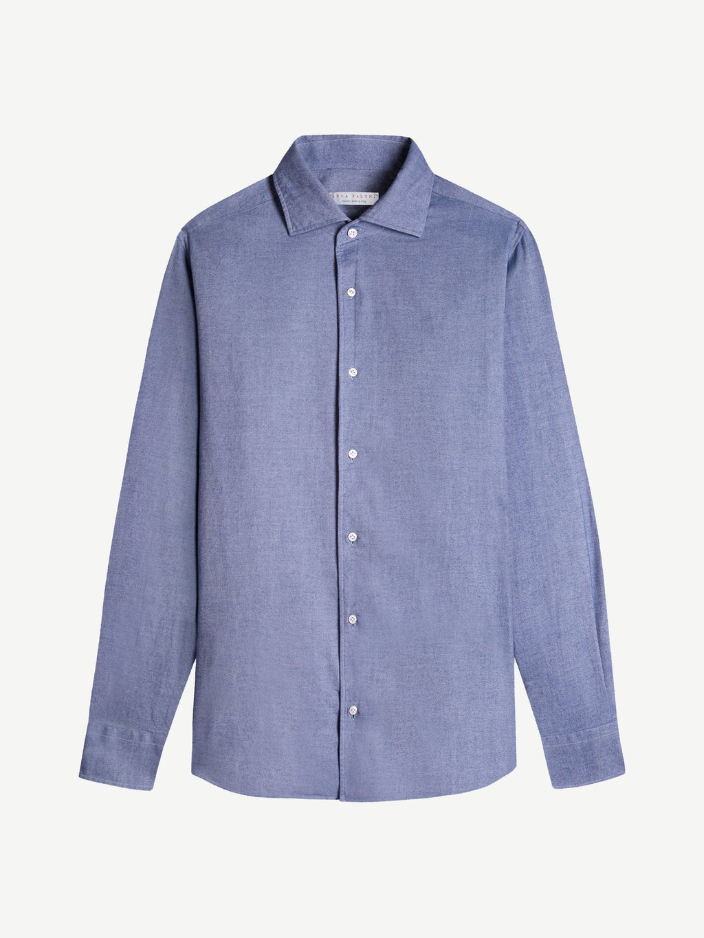 Luca Faloni Brushed Cotton Classic Shirt - Indigo - view 5