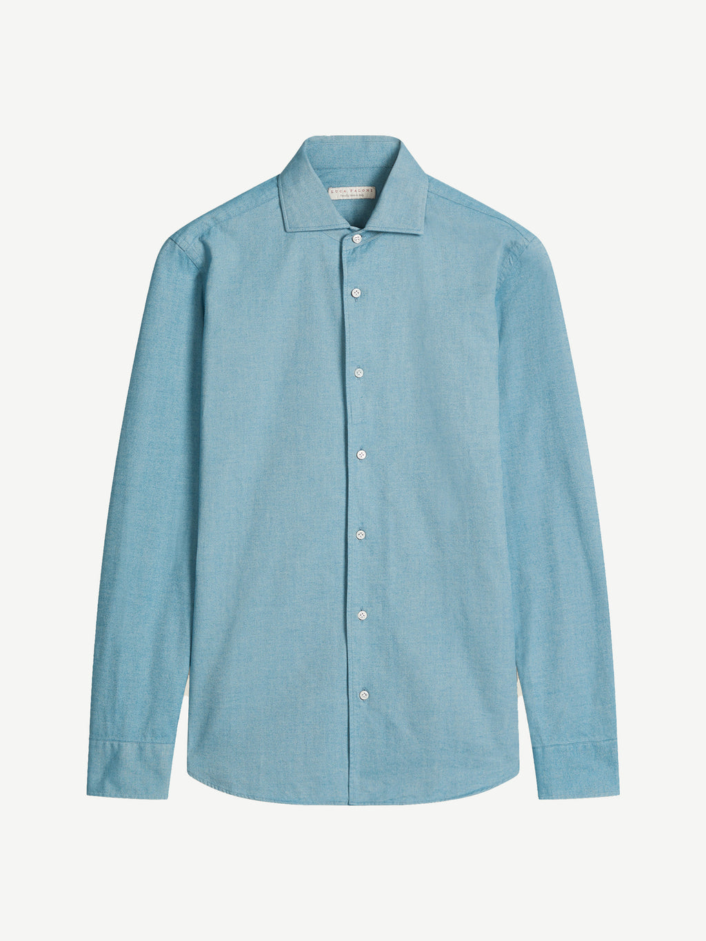Luca Faloni Brushed Cotton Classic Shirt - Topaz - view 5