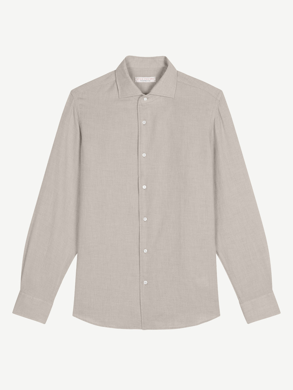 Luca Faloni Brushed Cotton Classic Shirt - Sand - view 5