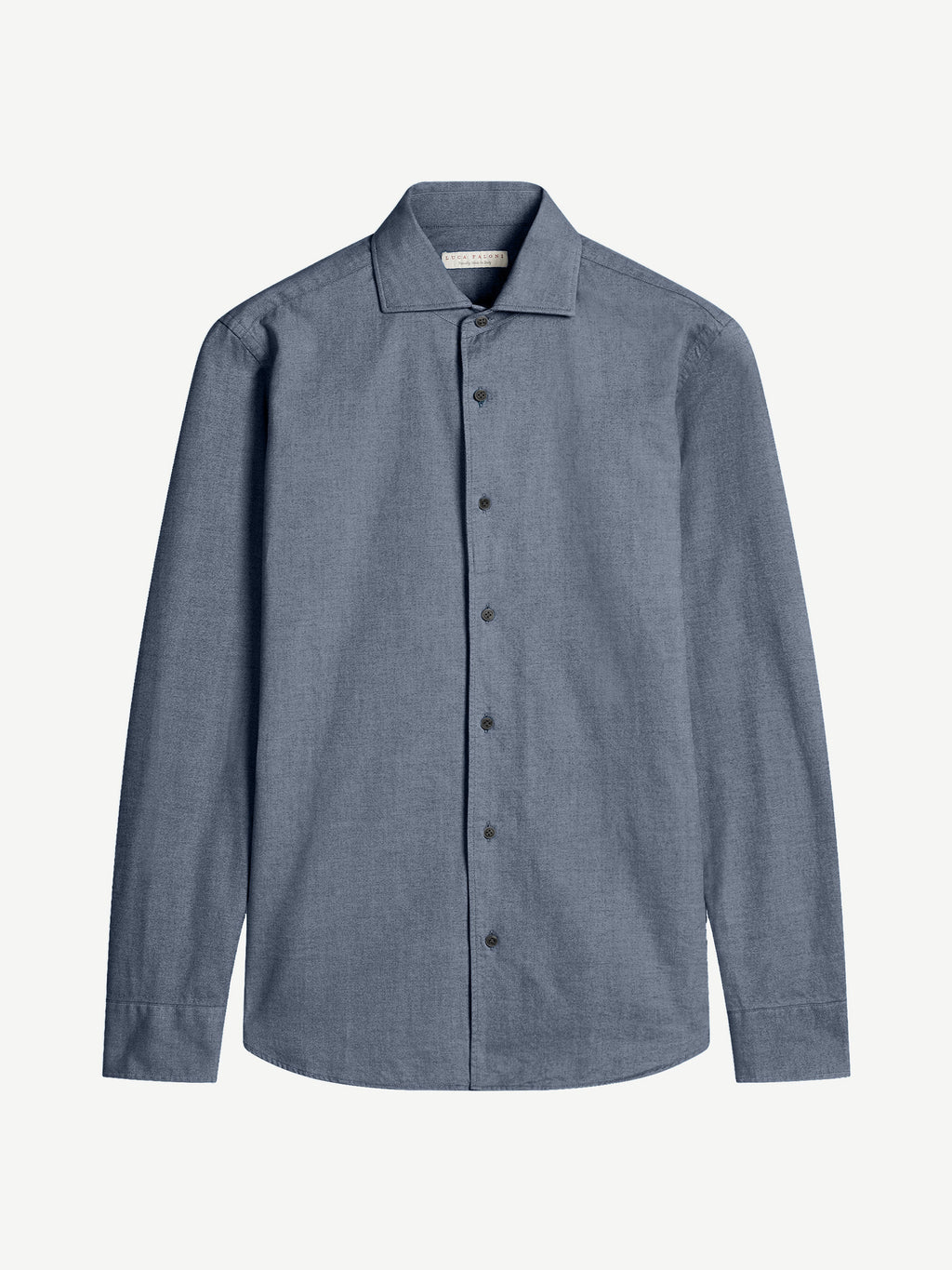 Luca Faloni Brushed Cotton Classic Shirt - Steel Blue - view 5