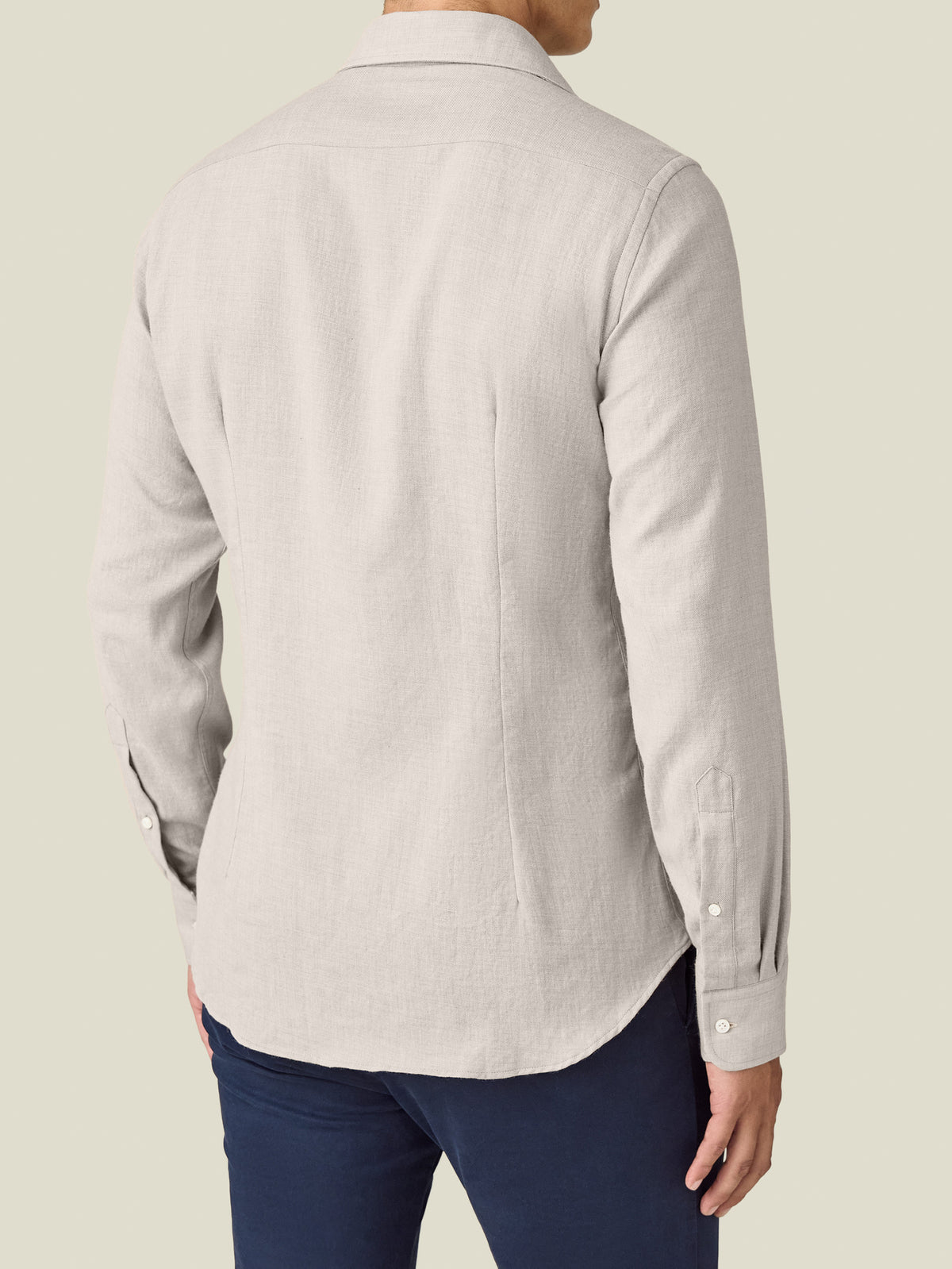 Luca Faloni Brushed Cotton Classic Shirt - Sand - view 3