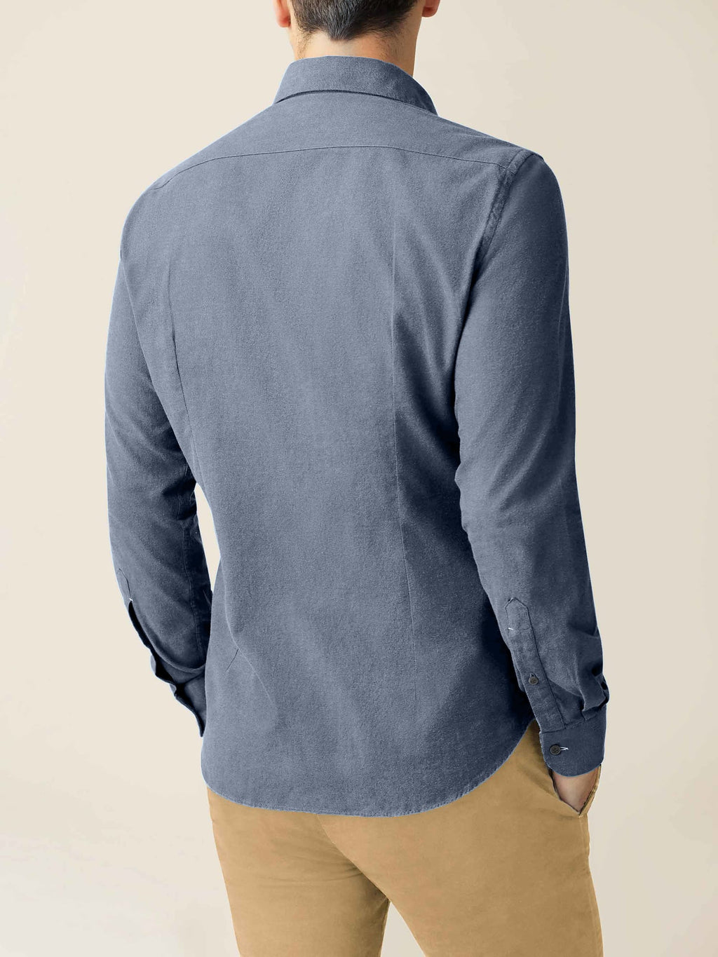 Luca Faloni Brushed Cotton Classic Shirt - Steel Blue - view 3