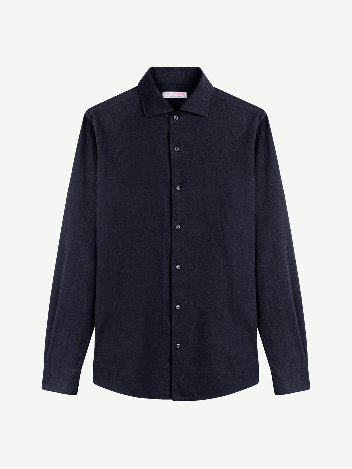 Luca Faloni Brushed Cotton Classic Shirt - Black - view 5