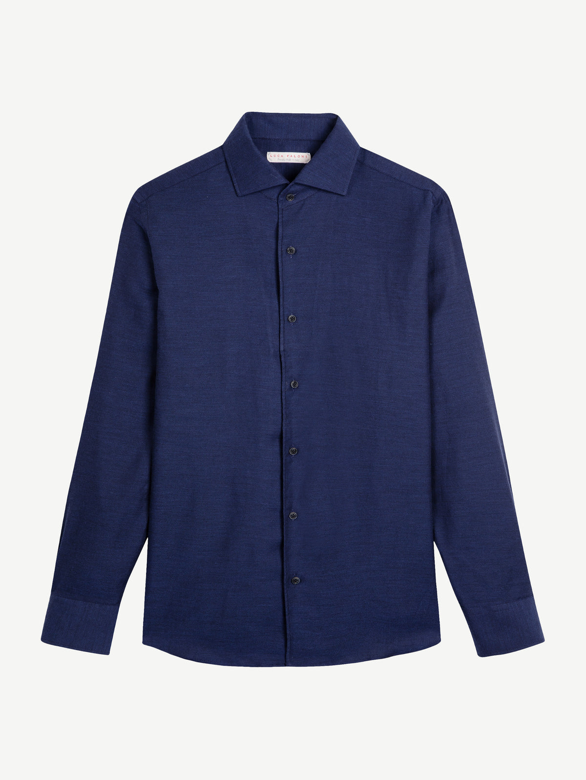Luca Faloni Cashmere-Cotton Classic Shirt - Navy Blue - view 5