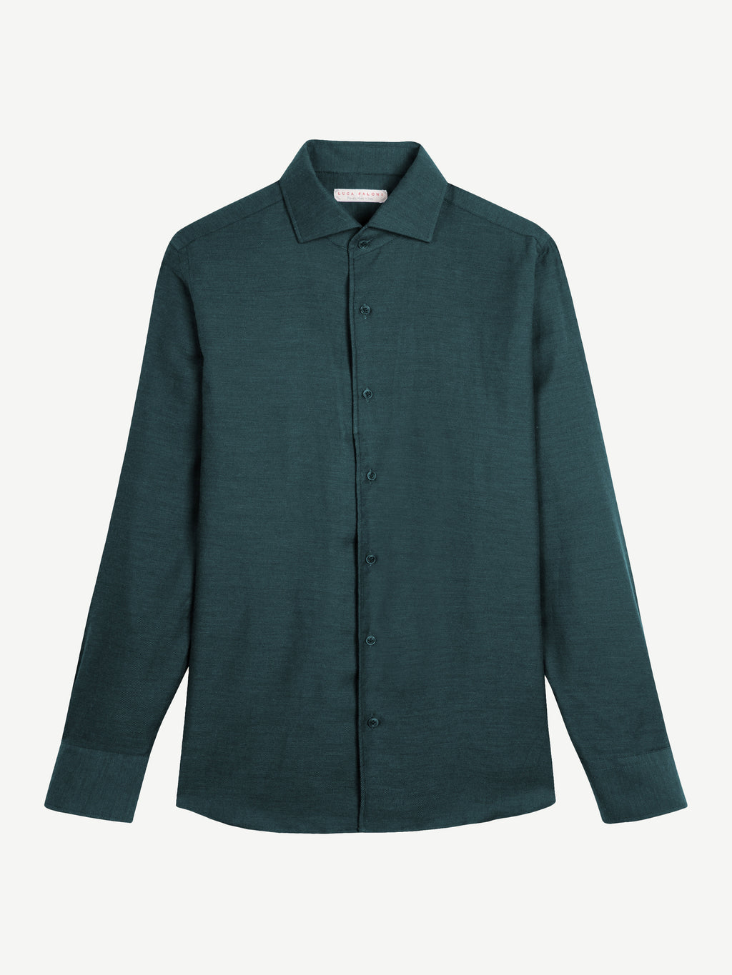 Luca Faloni Cashmere-Cotton Classic Shirt - Forest Green - view 5