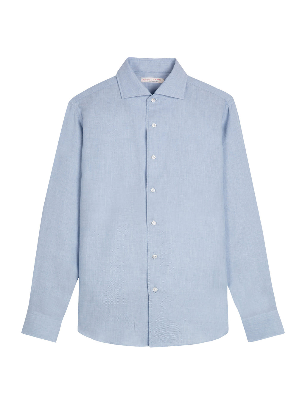 Luca Faloni Cashmere-Cotton Classic Shirt - Light Blue - view 5