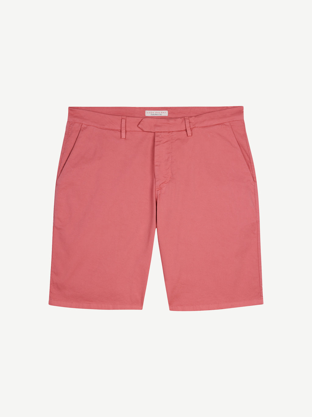 Front view of the Luca Faloni Cotton Shorts in dusty rose, laid flat.