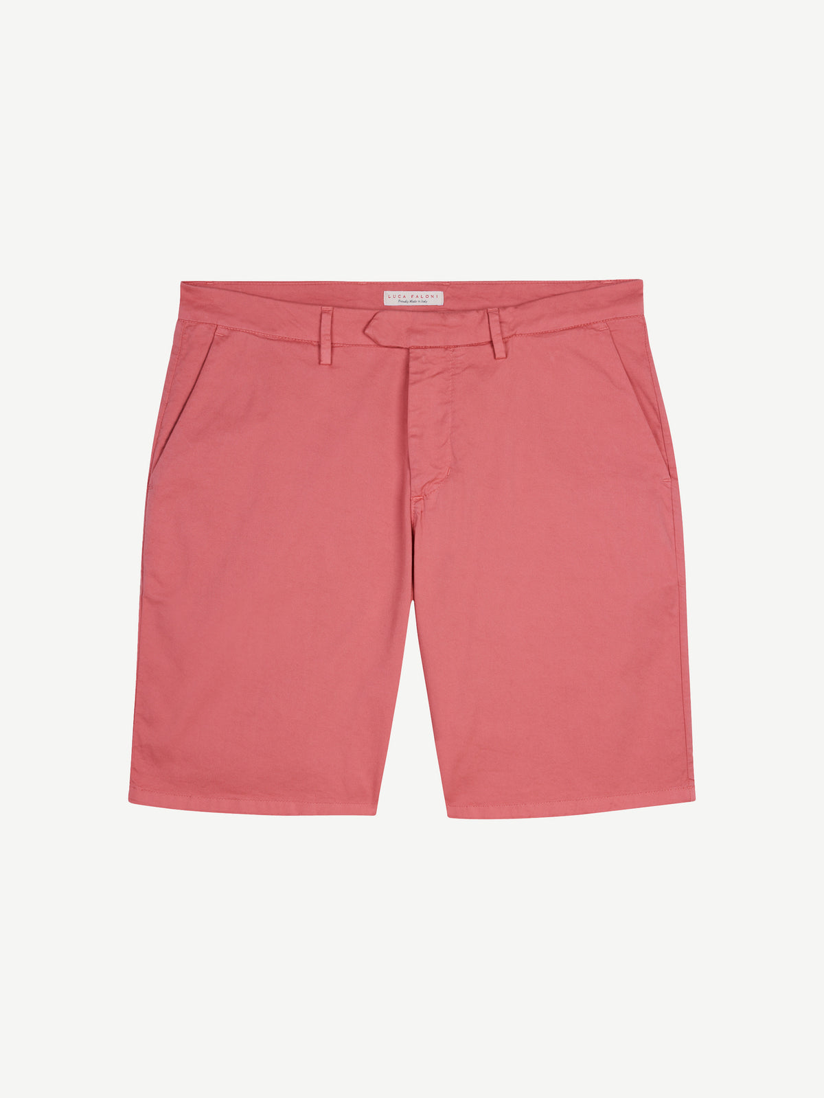 Front view of the Luca Faloni Cotton Shorts in dusty rose, laid flat.