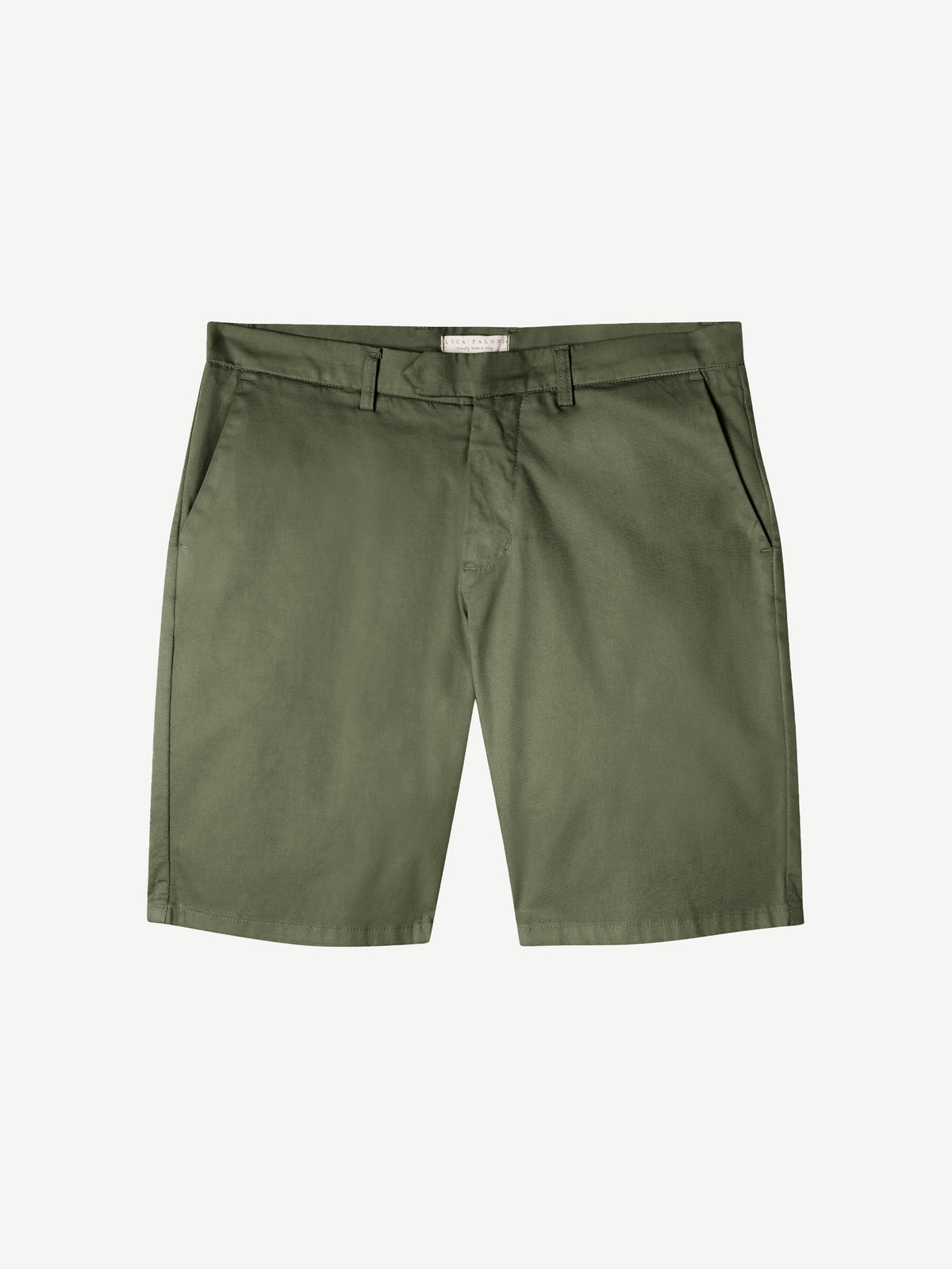 Luca Faloni Cotton Shorts - Olive Green - view 5