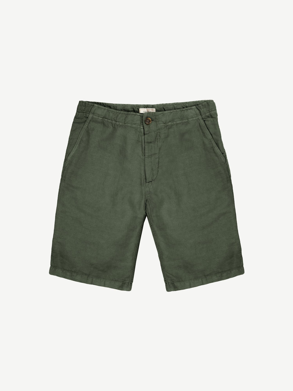 Luca Faloni Linen Bermuda Shorts - Khaki Green - view 5