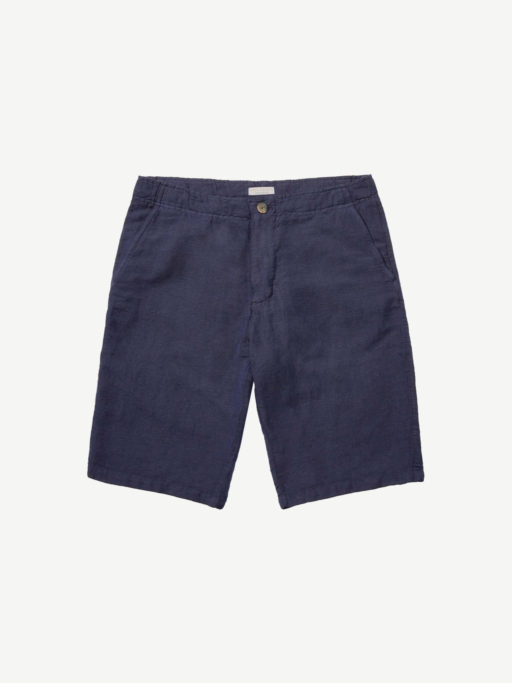 Luca Faloni Linen Bermuda Shorts - Navy Blue - view 5