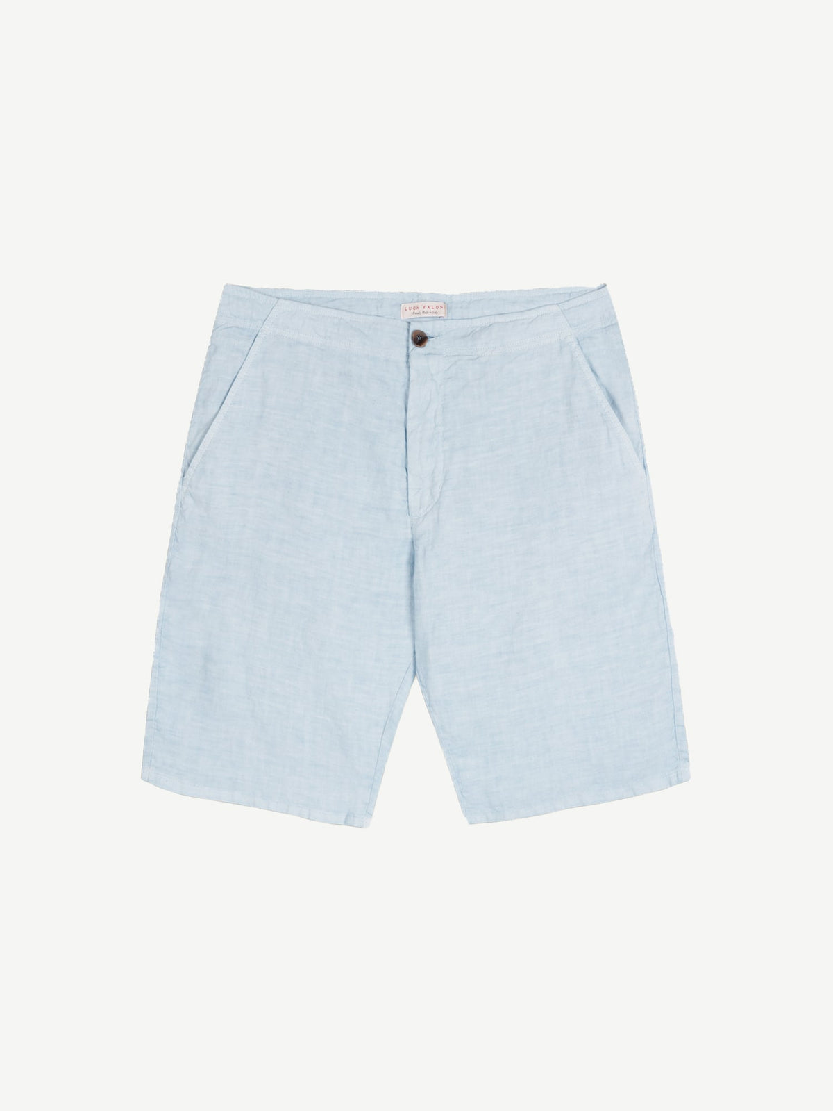 Luca Faloni Linen Bermuda Shorts - Light Blue - view 5