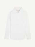 Front view of the white Portofino Junior Linen Shirt, laid flat on a white background.
