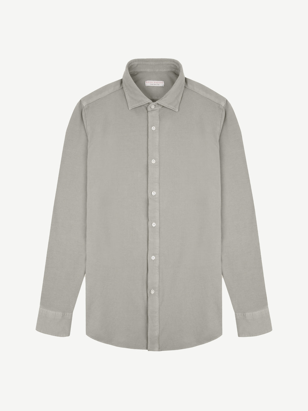 Luca Faloni Cotton Piqué Siena Shirt - Dove Grey - view 5