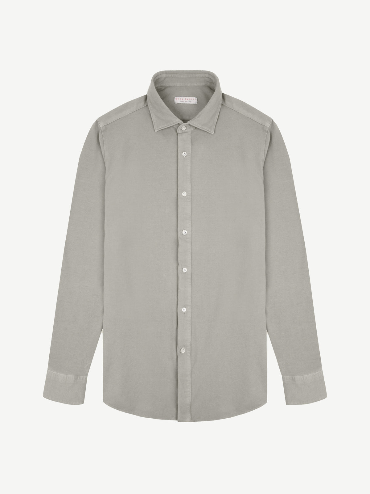 Luca Faloni Cotton Piqué Siena Shirt - Dove Grey - view 5