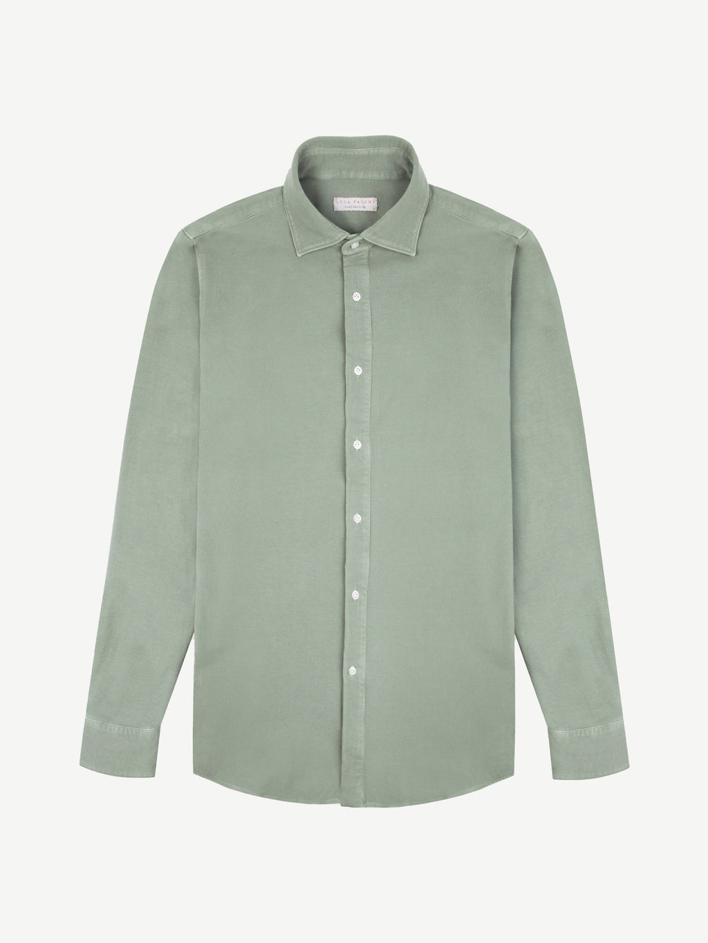 Luca Faloni Cotton Piqué Siena Shirt - Sage Green - view 5