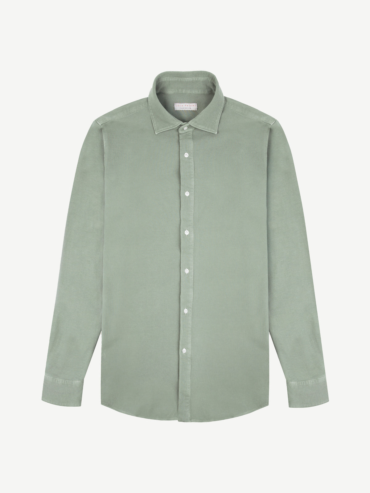Luca Faloni Cotton Piqué Siena Shirt - Sage Green - view 5