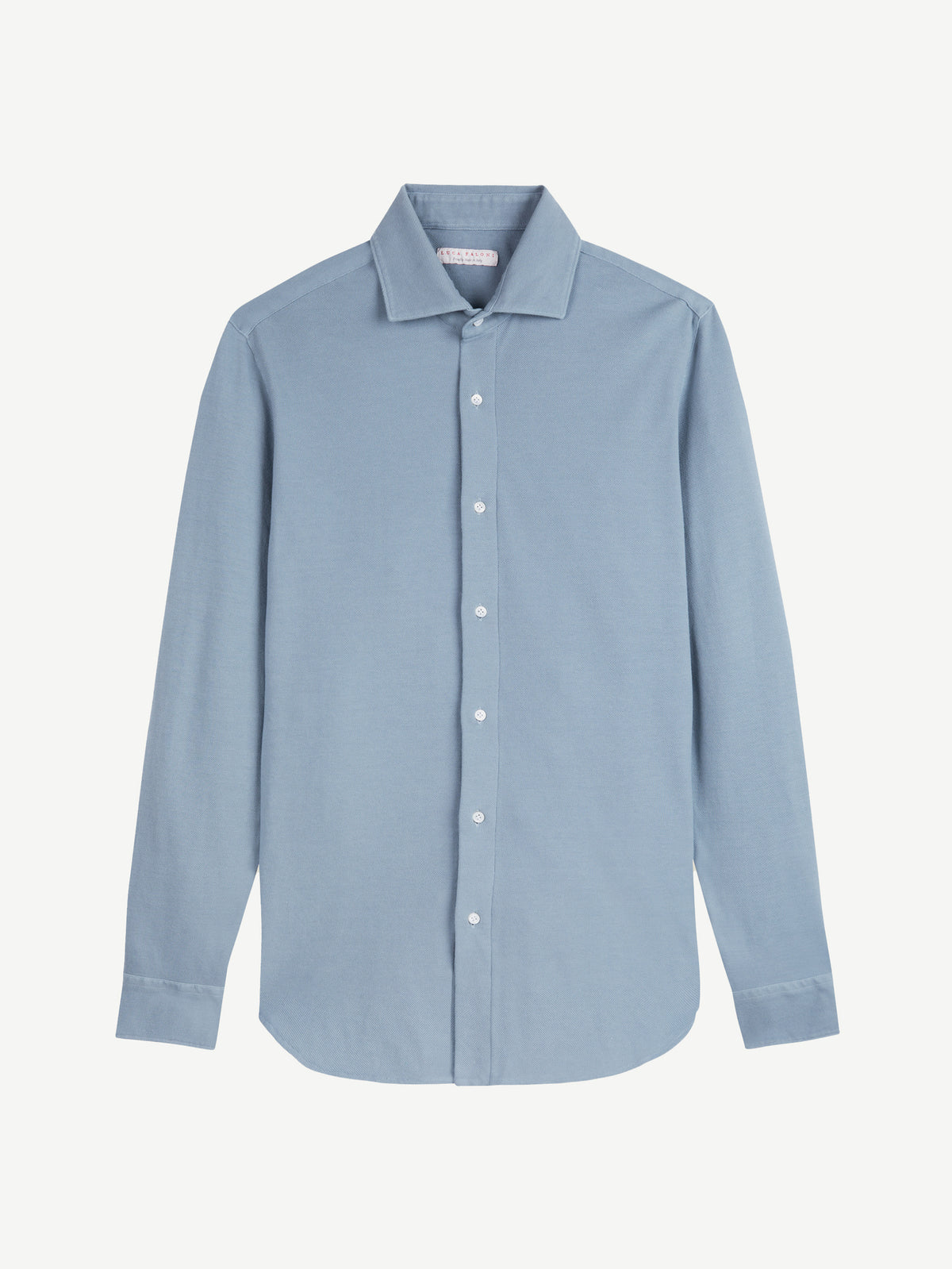 Luca Faloni Cotton Piqué Siena Shirt - French Blue - view 5