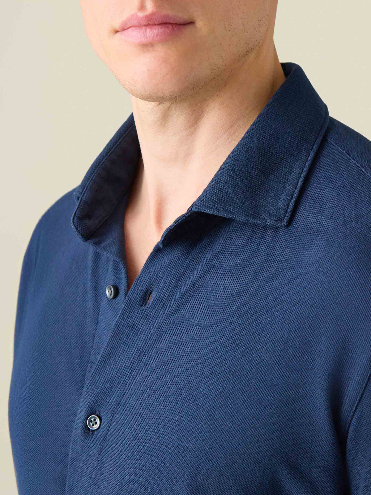Luca Faloni Cotton Piqué Siena Shirt - Navy Blue - view 2