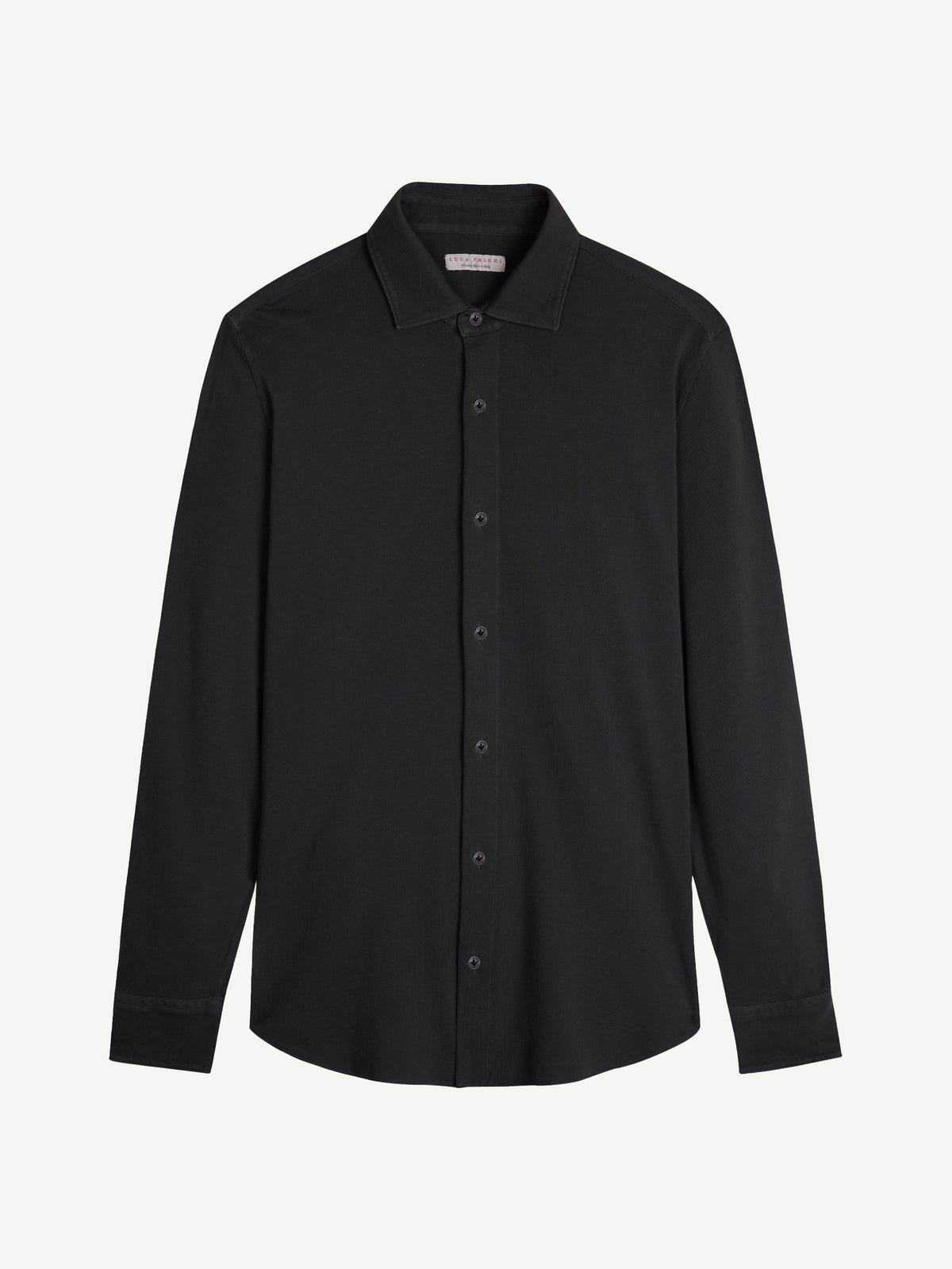 Luca Faloni Cotton Piqué Siena Shirt - Charcoal Grey - view 5