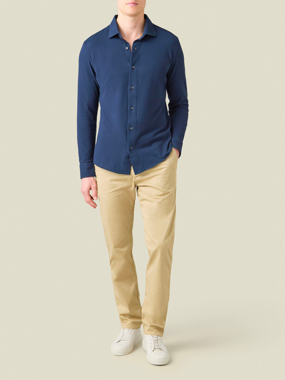 Luca Faloni Cotton Piqué Siena Shirt - Navy Blue - view 4