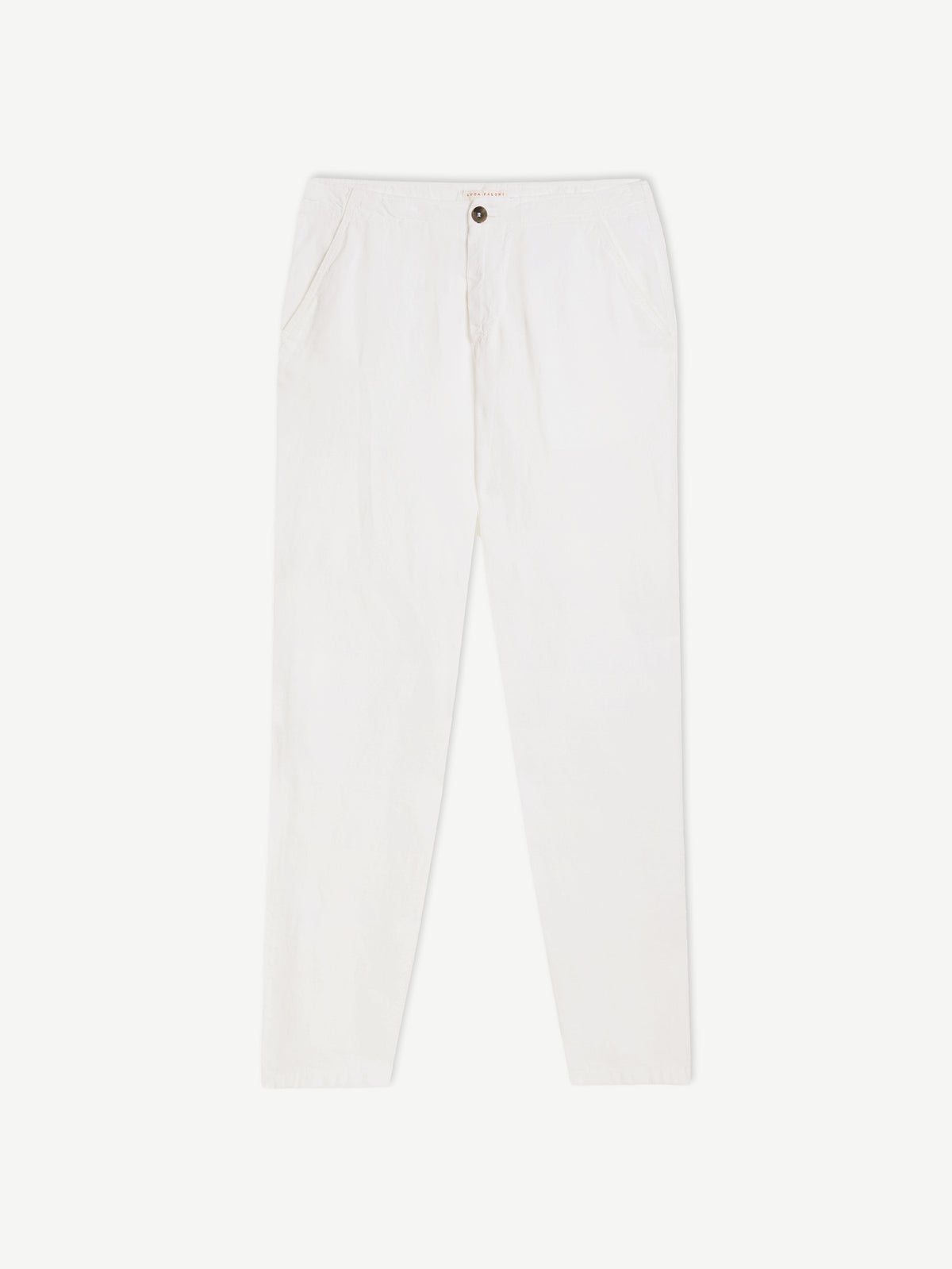 Luca Faloni Linen Lipari Trousers - White - view 6