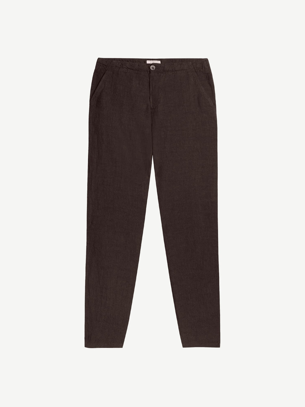 Luca Faloni Linen Lipari Trousers - Chocolate Brown - view 7
