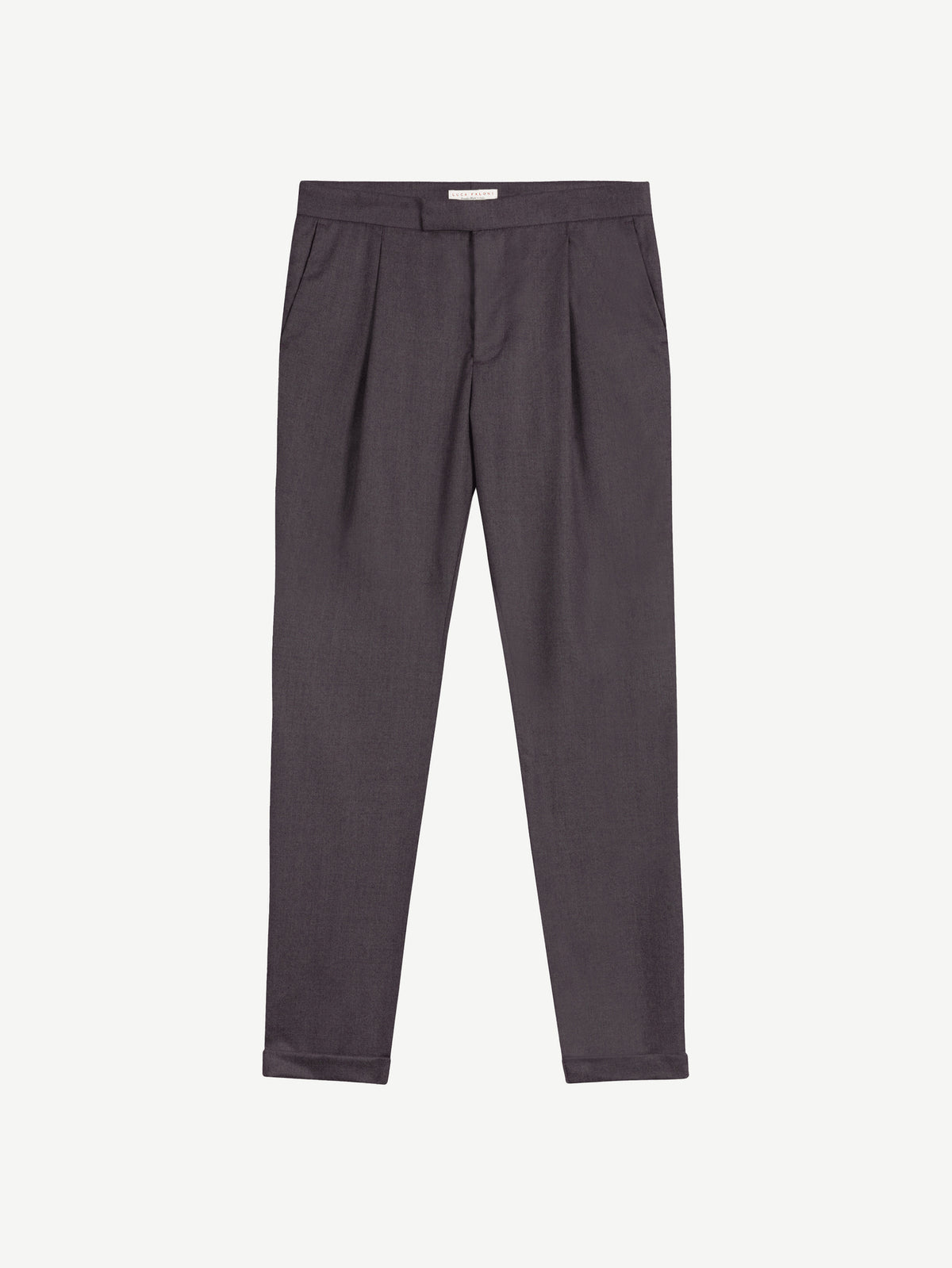 Luca Faloni Virgin Wool Pleated Trousers - Charcoal Grey - view 5