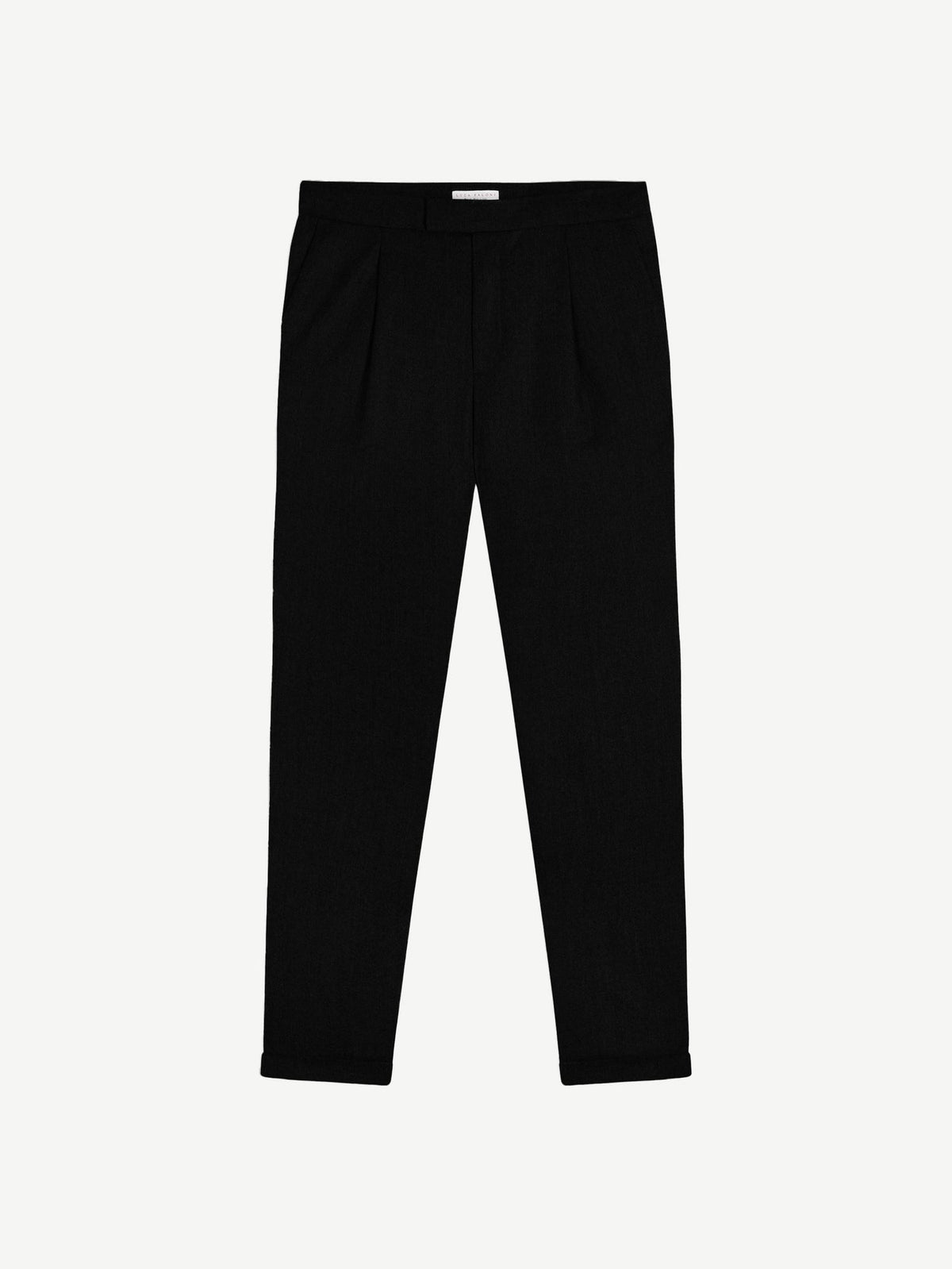 Luca Faloni Virgin Wool Pleated Trousers - Black - view 5