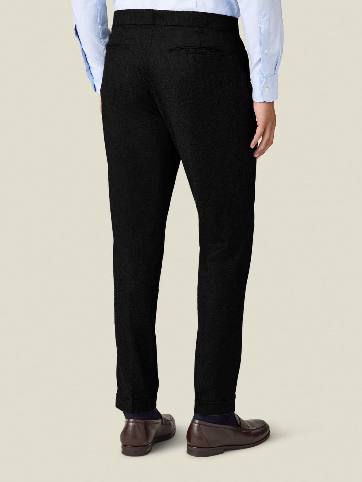Luca Faloni Virgin Wool Pleated Trousers - Black - view 3