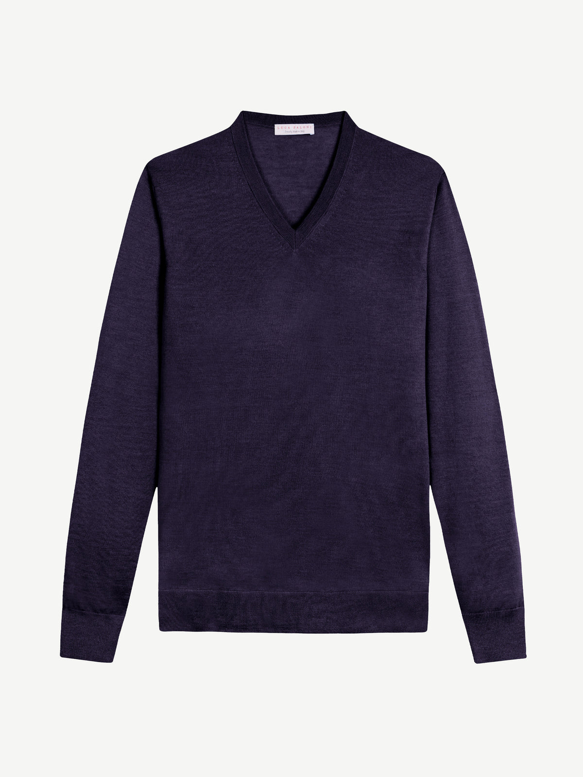 Luca Faloni Silk-Cashmere V Neck - Navy Blue - view 5