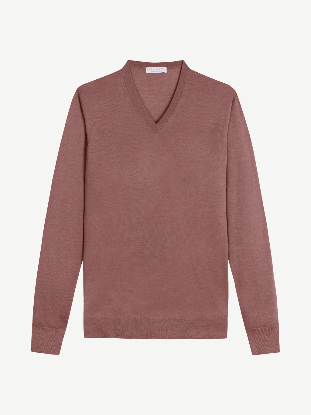 Luca Faloni Silk-Cashmere V Neck - Desert Rose - view 5
