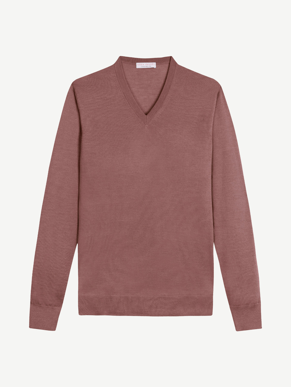 Luca Faloni Silk-Cashmere V Neck - Desert Rose - view 5