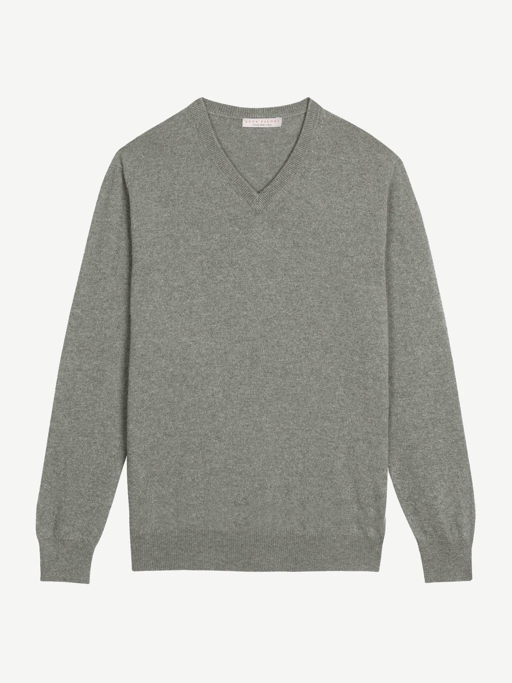 Luca Faloni 2-Ply Cashmere V Neck - Moss Green - view 4