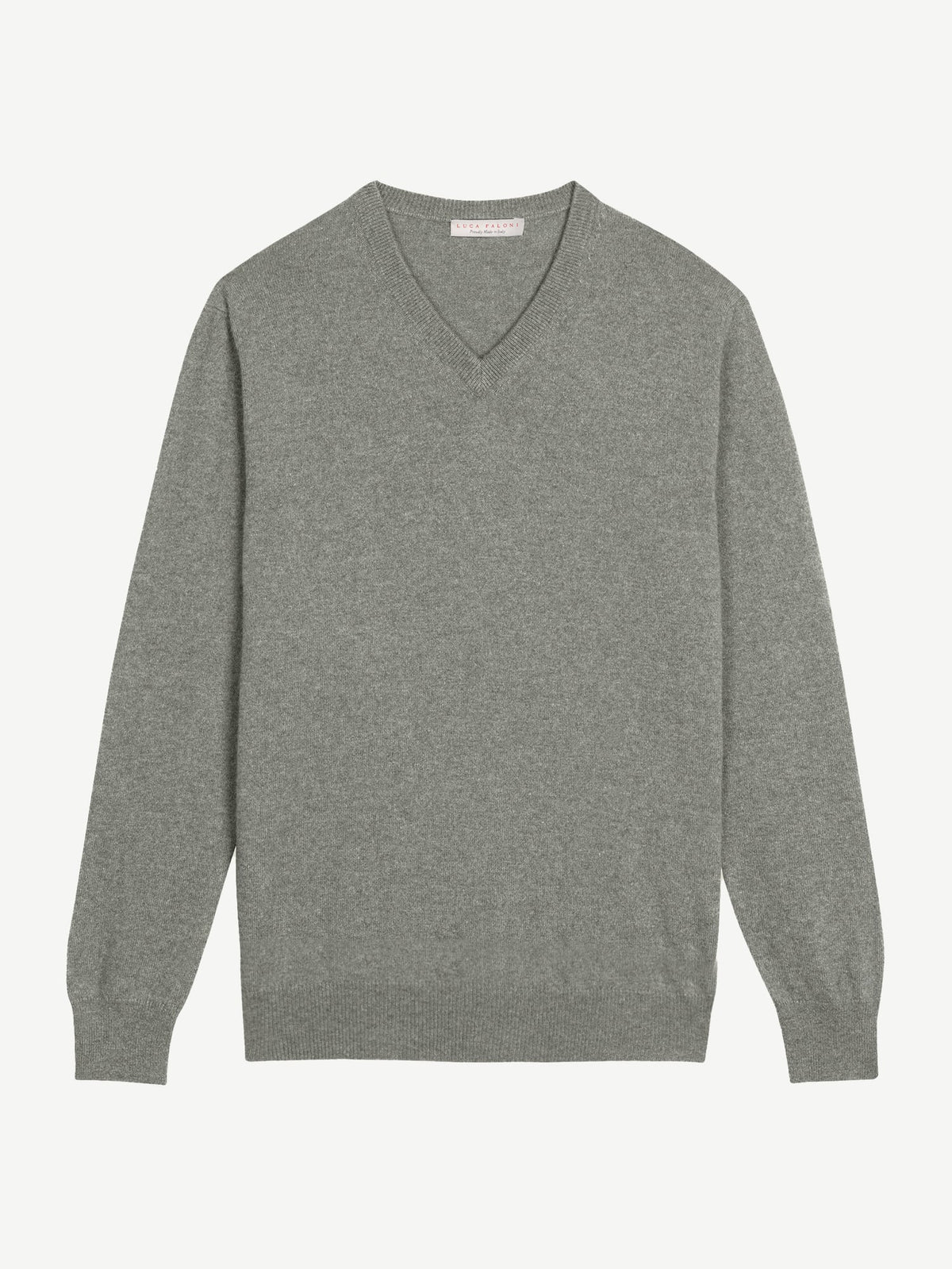 Luca Faloni 2-Ply Cashmere V Neck - Moss Green - view 4