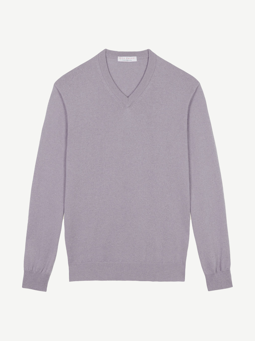 Luca Faloni 2-Ply Cashmere V Neck - Violet - view 4