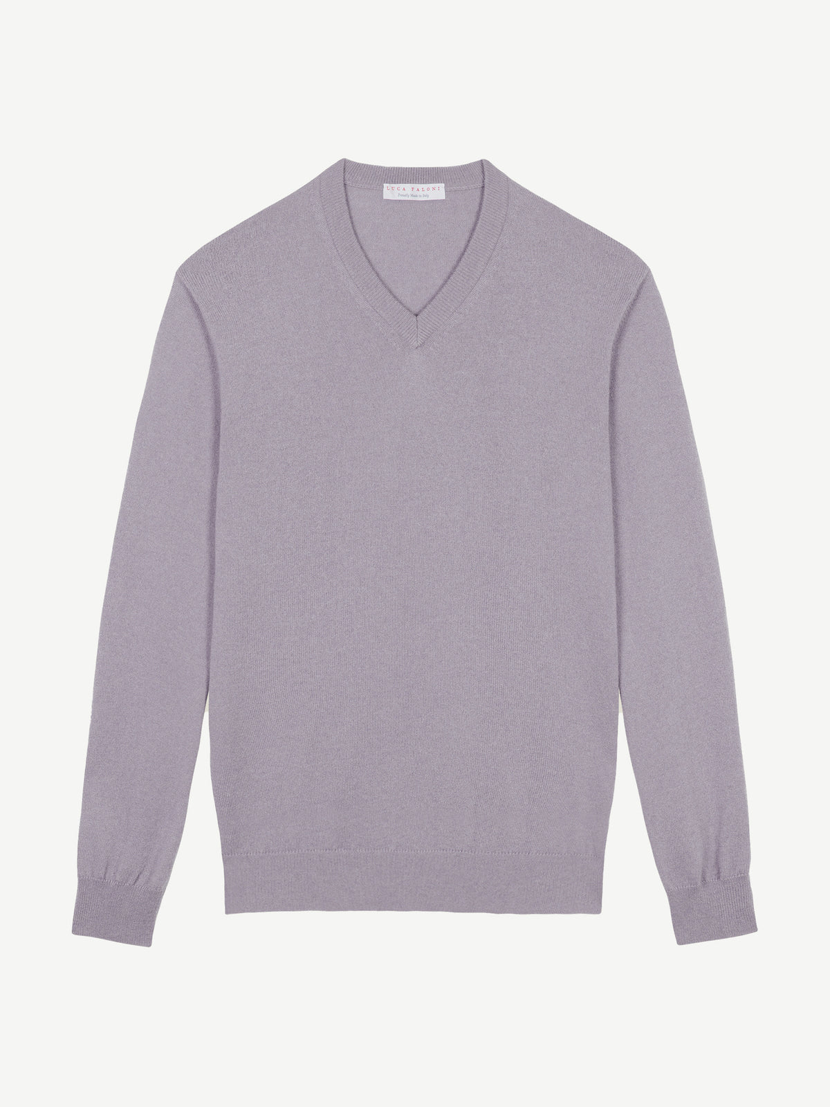 Luca Faloni 2-Ply Cashmere V Neck - Violet - view 4