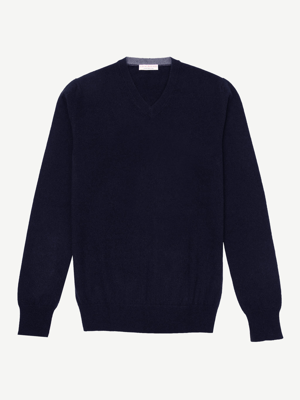 Luca Faloni 2-Ply Cashmere V Neck - Midnight Blue - view 4