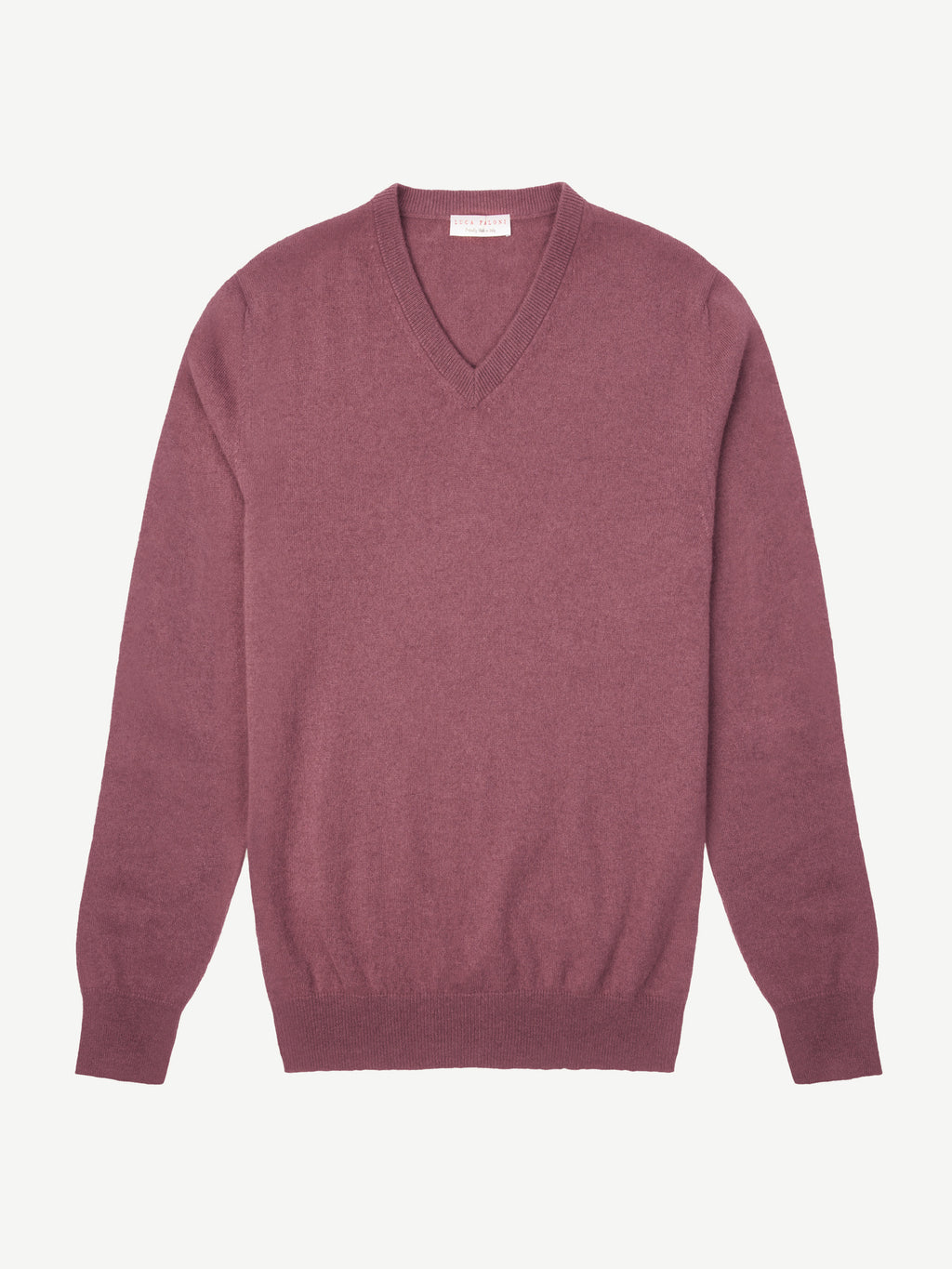 Luca Faloni 2-Ply Cashmere V Neck - Desert Rose - view 4