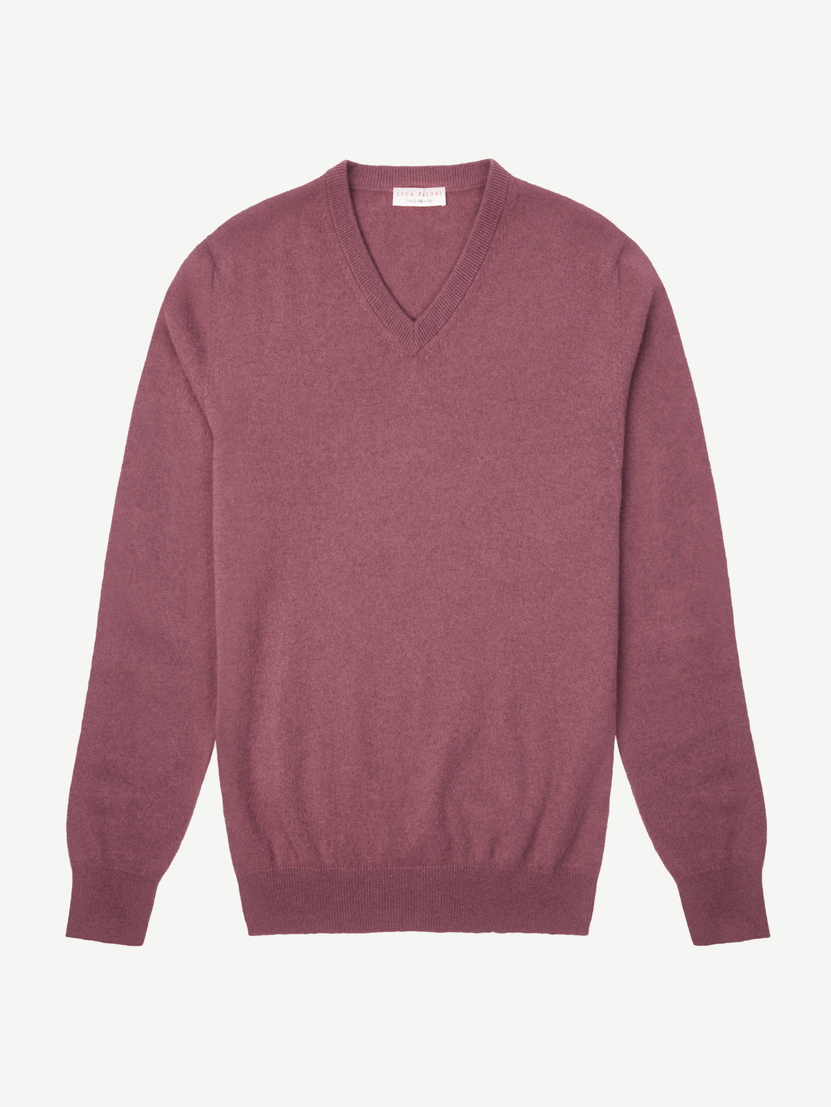 Luca Faloni 2-Ply Cashmere V Neck - Desert Rose - view 4