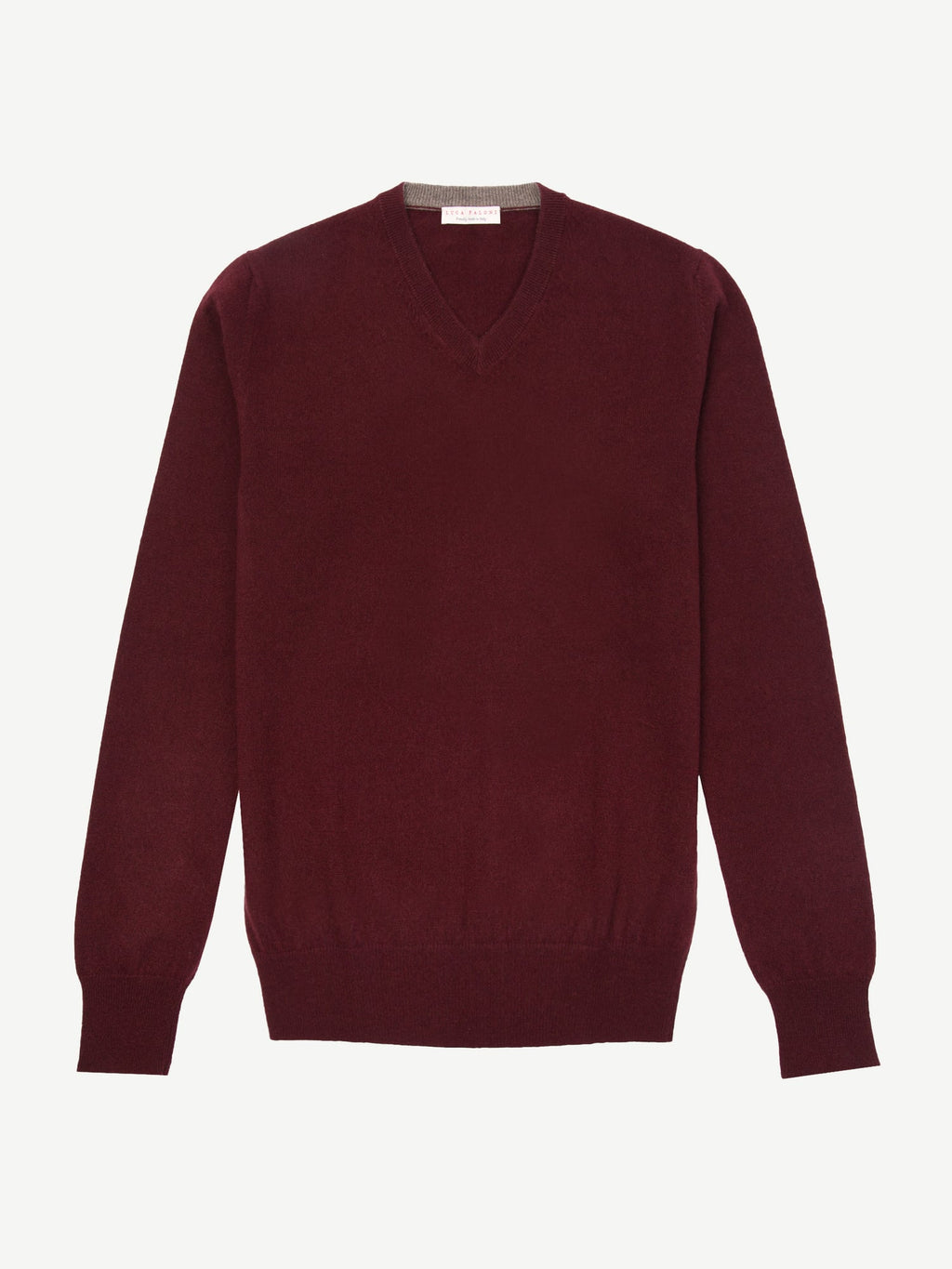 Luca Faloni 2-Ply Cashmere V Neck - Lava Red - view 4