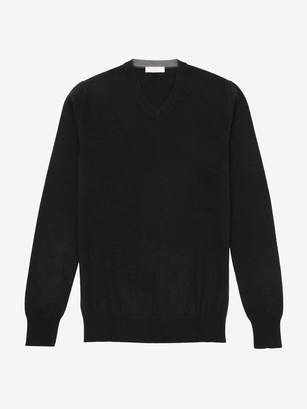 Luca Faloni 2-Ply Cashmere V Neck - Black - view 4