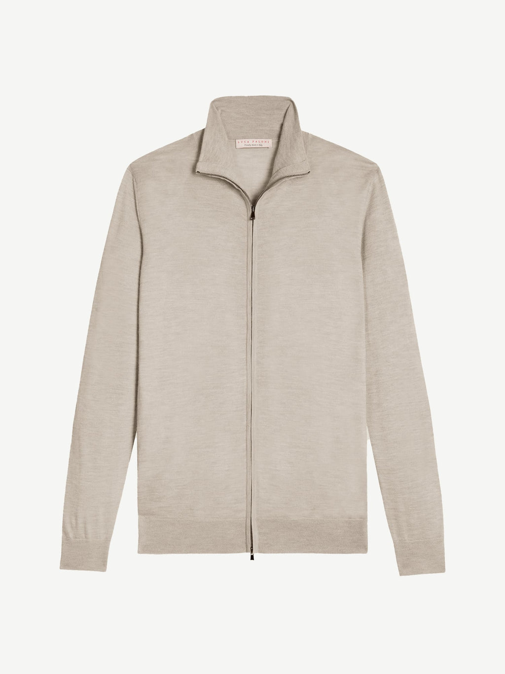Luca Faloni Silk-Cashmere Zip Cardigan - Oatmeal - view 5