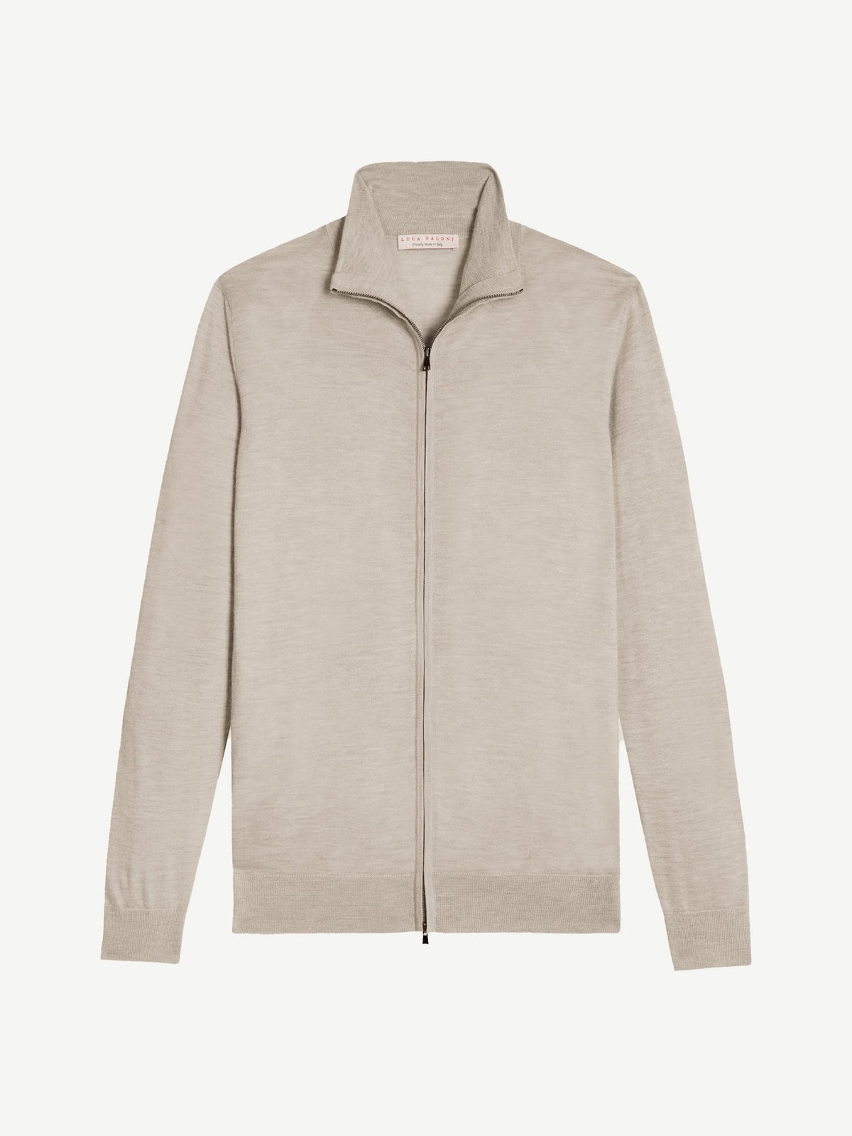 Luca Faloni Silk-Cashmere Zip Cardigan - Oatmeal - view 5