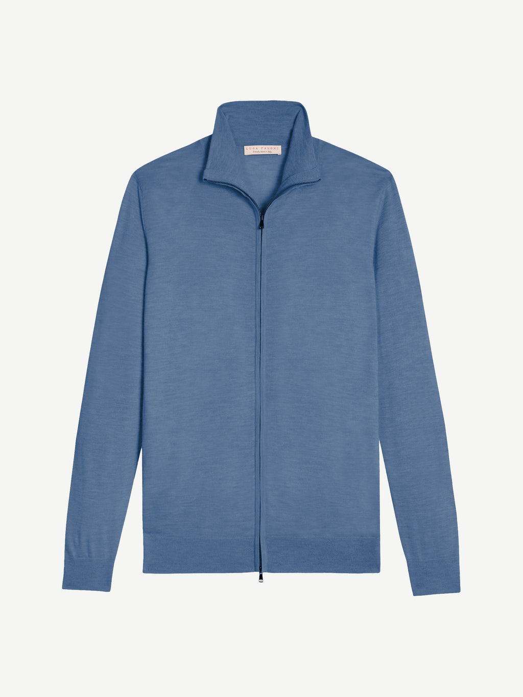 Luca Faloni Silk-Cashmere Zip Cardigan - Azure - view 5