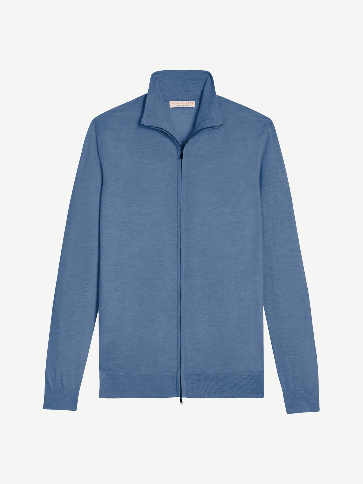 Luca Faloni Silk-Cashmere Zip Cardigan - Azure - view 5