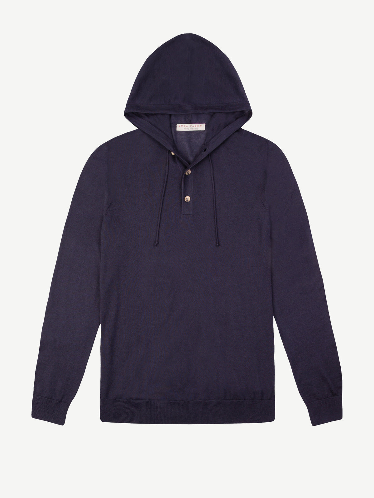 Luca Faloni Silk-Cashmere Hoodie - Navy Blue - view 5
