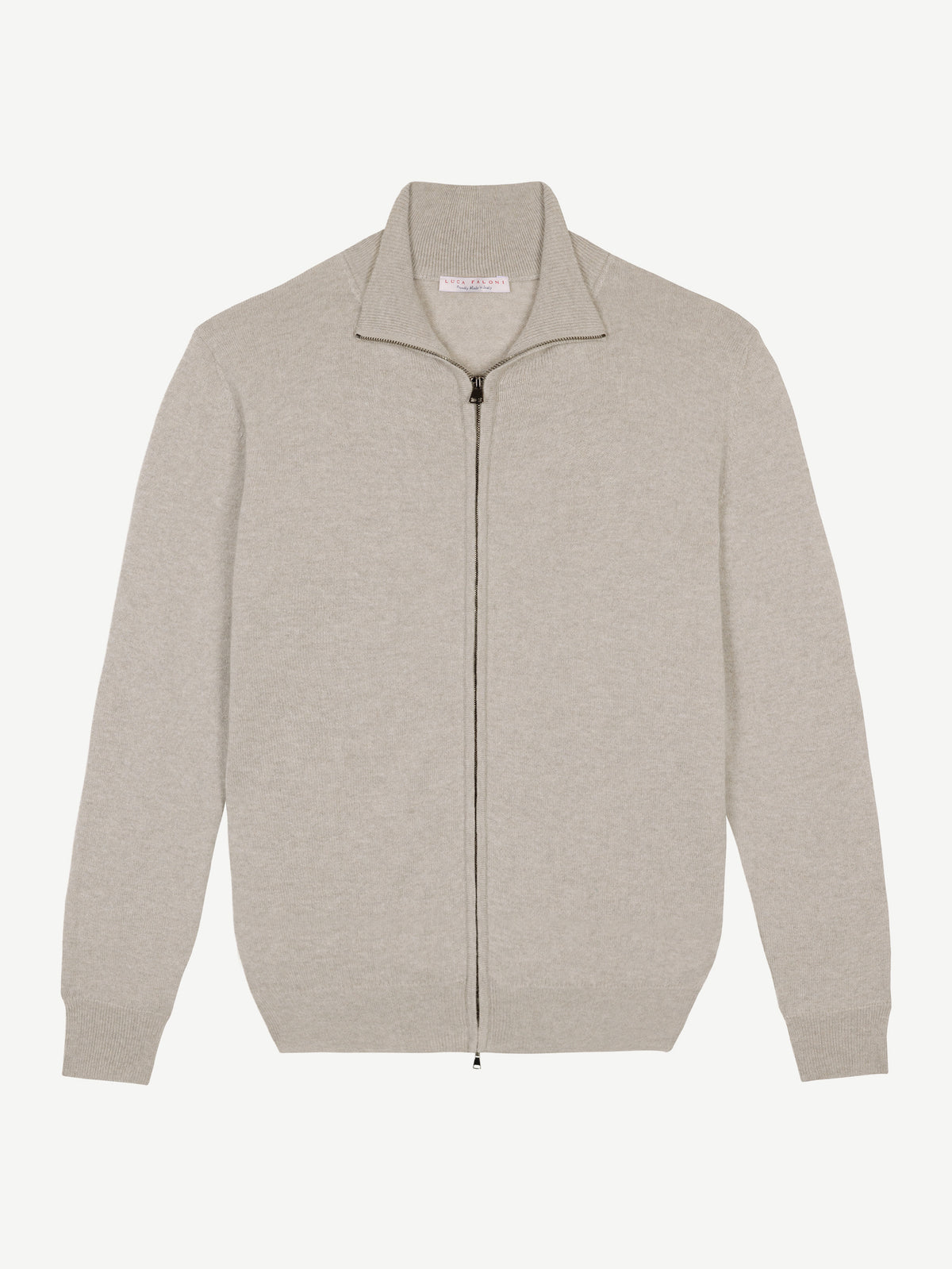 Luca Faloni 2-Ply Cashmere Zip Cardigan - Almond - view 5