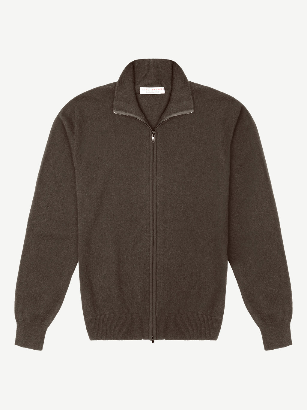 Luca Faloni 2-Ply Cashmere Zip Cardigan - Chocolate Brown - view 5